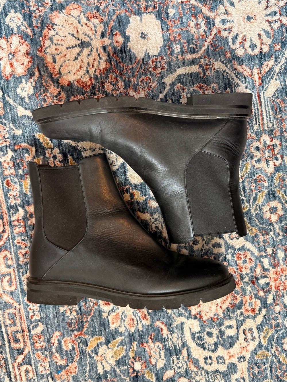 Stuart Weitzman Black Leather Chelsea Boots